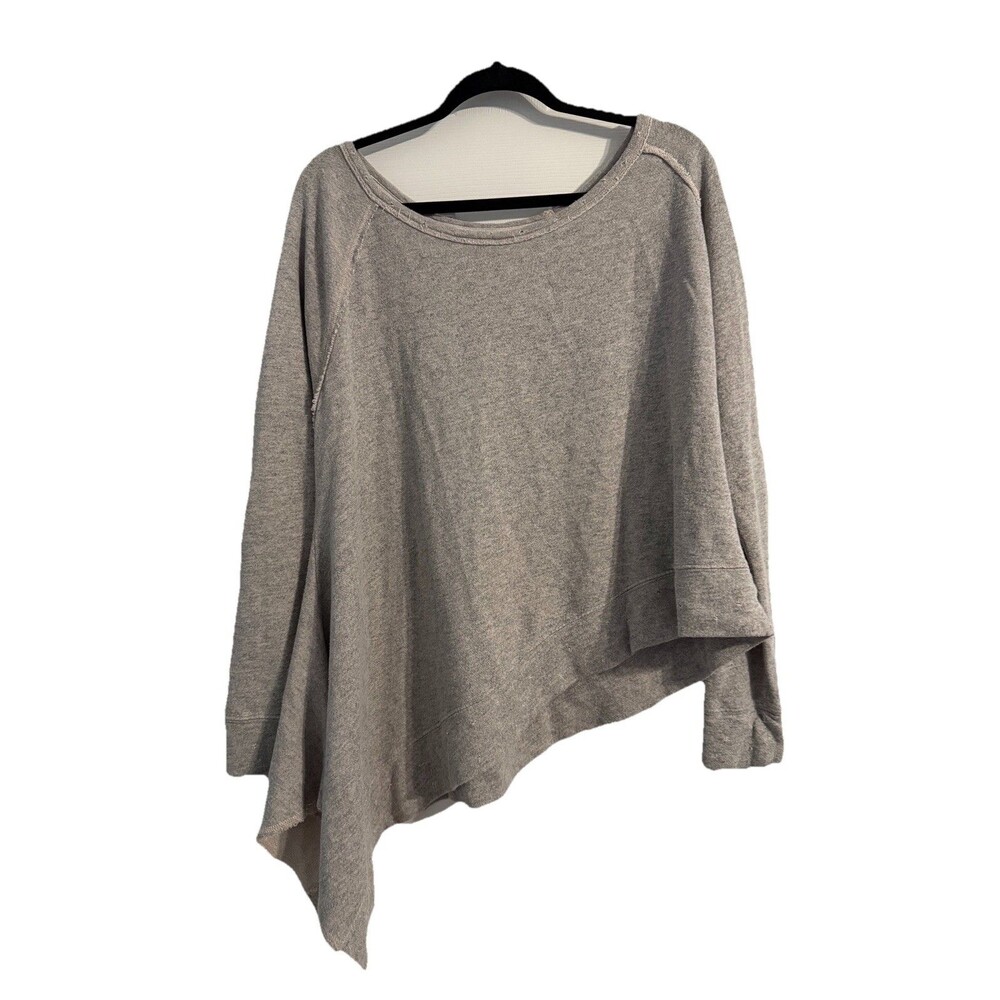 Free People Women's One to Beat Pullover Gray Sweater Sz M Distressed Boho Chic